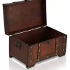 Brynnberg 11"x6.7"x6.3" Wooden Pirate Treasure Chest Storage Box - Handmade