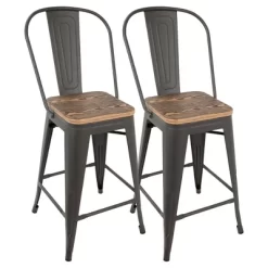 Set Of 2 24" Oregon Industrial High Back Counter Height Barstools - LumiSource 18 Set Of 2 24" Oregon Industrial High Back Counter Height Barstools - LumiSource -Cozy Living Deals Store GUEST 6777aec0 ba7a 4b3d 9063 db976b9b1a30