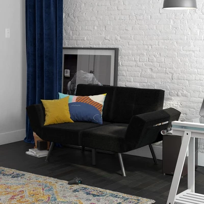 RealRooms Euro Upholstered Tufted Loveseat Futon With Storage Pockets 2 RealRooms Euro Upholstered Tufted Loveseat Futon With Storage Pockets - Image 2