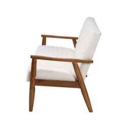 Stratton Boucle Fabric And Wood Sofa White/Walnut Brown - Baxton Studio -Cozy Living Deals Store GUEST 6837778e 3ab3 417d 93ec a7271f161d9e