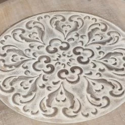 LuxenHome White And Natural Wood Round Accent Side Table With Storage. -Cozy Living Deals Store GUEST 68b0f994 9156 4e32 95a0 582dec876074