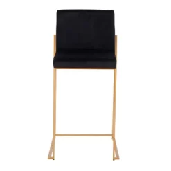 Set Of 2 Fuji Steel/Velvet High Back Counter Height Barstools - LumiSource -Cozy Living Deals Store GUEST 68d69ca4 787f 4ffe 833c f80b3b59aefb