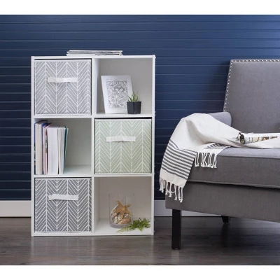 Set Of 2 11" X 11" X 11" Nonwoven Polyester Herringbone Square Storage Cube Mauve - Design Imports 1 Set Of 2 11" X 11" X 11" Nonwoven Polyester Herringbone Square Storage Cube Mauve - Design Imports