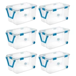 Sterilite 120qrt. Multipurpose Clear Plastic Storage Container Box With Latching Lids And 2 Rear Wheels -Cozy Living Deals Store GUEST 68e3c909 0126 4011 bd0b 1367f12a37eb