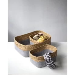 Set Of 3 Grey Dalton Organizer Baskets - Gray - Shiraleah -Cozy Living Deals Store GUEST 68f1292d afd2 444a 913b e3c27fa4d969