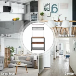 Costway 4-Tier Kitchen Bakers Rack Microwave Oven Stand Industrial W/Hooks & Mesh Panel -Cozy Living Deals Store GUEST 699b2b91 c949 403d 8751 05a2a75d3a47