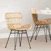 2pk Balka Rattan Dining Chair With Armrests Rattan/Black - South Shore