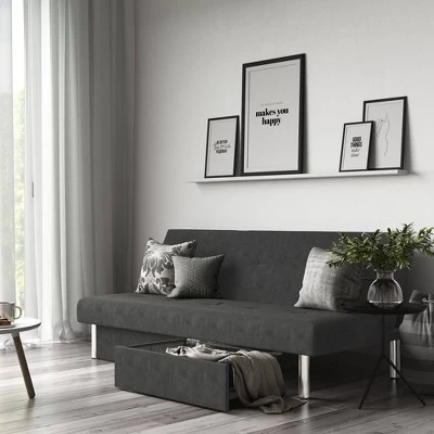 Saddie Futon With Storage Drawers Gray - Room & Joy 1 Saddie Futon With Storage Drawers Gray - Room & Joy