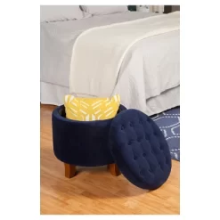 Large Round Button Tufted Storage Ottoman - HomePop 16 Large Round Button Tufted Storage Ottoman - HomePop -Cozy Living Deals Store GUEST 6a8e26a7 1cea 4594 96c7 a458aea4491f