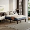 Costway Full Size Wood Bed Frame & 10'' Foam Mattress Set CertiPUR-US Certified Natural/Espresso