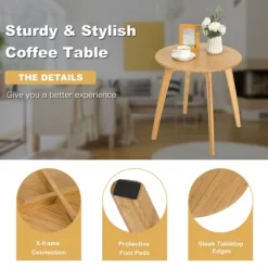Costway Natural Round End Table Modern Stylish Side Table W/ 20'' Round Tabletop 15 Costway Natural Round End Table Modern Stylish Side Table W/ 20'' Round Tabletop -Cozy Living Deals Store GUEST 6b18a880 f0aa 46ca 9e5d 59b6f59b582f