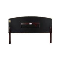 King Estern Banana Leaf Panel Headboard Dark Brown - Summerland Home
