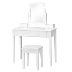 Costway Vanity Table Set With Lighted Mirror Adjustable 10 Bulbs Dresser 4 Drawer -Cozy Living Deals Store GUEST 6b22f21f 42d5 4bb0 9734 34b942023044