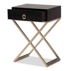 1 Drawer Patricia Brass Tone Metal Nightstand - Baxton Studio