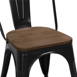 Yaheetech 4PCS Metal Frame And Wood Seat Stackable Dining Chairs With Backrest Footrests -Cozy Living Deals Store GUEST 6be454aa 0abd 4faf afcf 17f15a3a6415