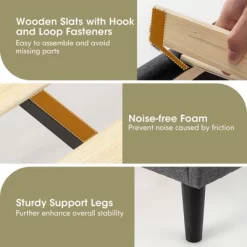 Costway Full/Queen Size Upholstered Platform Bed Button Tufted Headboard Mattress Foundation 16 Costway Full/Queen Size Upholstered Platform Bed Button Tufted Headboard Mattress Foundation -Cozy Living Deals Store GUEST 6c1208e6 1825 4232 aa19 01395fe36e64