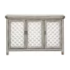 Lane 3 Door Storage Credenza/Cabinet With Mirrored Doors Burnished Gray - Treasure Trove