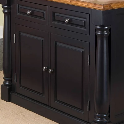 Monarch Kitchen Island With Oak Top Black - Homestyles 1 Monarch Kitchen Island With Oak Top Black - Homestyles