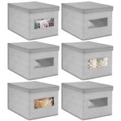 MDesign Stackable Fabric Closet Storage Organizer Box, 6 Pack -Cozy Living Deals Store GUEST 6c6434e6 110b 46de 9304 f7237b4f99d3