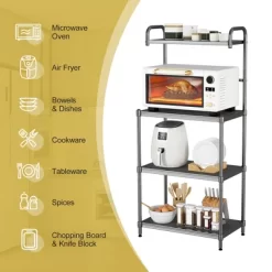 Costway 4-Tier Baker's Rack Microwave Oven Stand Shelves Kitchen Storage Rack Organizer -Cozy Living Deals Store GUEST 6d18b7ad 95df 48e9 bfe9 ed569716e8a4