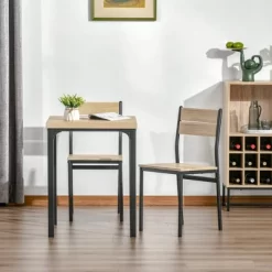 HOMCOM Rustic Country Wood Top 3 Piece Kitchen Table Dining Set With 2 Matching Chairs & Versatile Design For Small Space -Cozy Living Deals Store GUEST 6d3b4a60 a3e2 4029 bbe8 073b4a6861c6