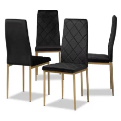 4pc Blaise Velvet Fabric Upholstered And Metal Dining Chair Set - Baxton Studio 17 4pc Blaise Velvet Fabric Upholstered And Metal Dining Chair Set - Baxton Studio -Cozy Living Deals Store GUEST 6d795959 77f3 41da 857c a37cca34b93f