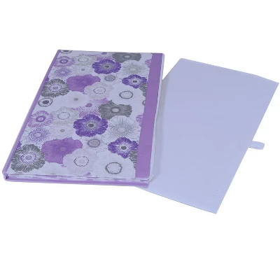 Bacati - Watercolor Floral Purple/Gray Fabric Storage Toy Chest 4 Bacati - Watercolor Floral Purple/Gray Fabric Storage Toy Chest - Image 4