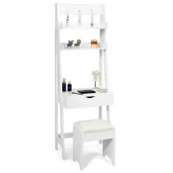 Costway Vanity Set Makeup Dressing Table W/Flip Top Mirror Hooks Shelves -Cozy Living Deals Store GUEST 6d9e8689 48ba 491f 8862 465bcdad91ab