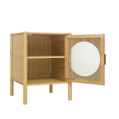 Organnice Single Door Nightstand, Bamboo Bedside Table 2 Organnice Single Door Nightstand, Bamboo Bedside Table - Image 2