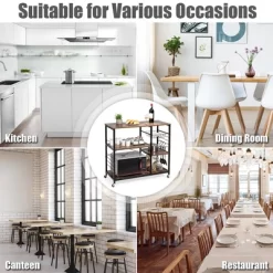 Costway Rolling Industrial Kitchen Baker's Rack Wood Black -Cozy Living Deals Store GUEST 6e834b4e 2341 42c5 b151 4157db2249cf