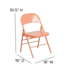 Emma And Oliver 2 Pack Sedona Coral Triple Braced & Double Hinged Metal Folding Chair 9 Emma And Oliver 2 Pack Sedona Coral Triple Braced & Double Hinged Metal Folding Chair -Cozy Living Deals Store GUEST 6ed2d863 556f 4ec3 a6e3 45ab8ac38514 1