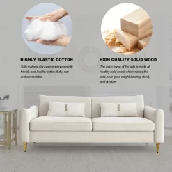 80.3" Modern Velvet Tufted Sofa With 2 Pillows And Gold Legs - ModernLuxe 17 80.3" Modern Velvet Tufted Sofa With 2 Pillows And Gold Legs - ModernLuxe -Cozy Living Deals Store GUEST 6f3941e0 b331 49a8 99b6 9a8e0fcf41ba