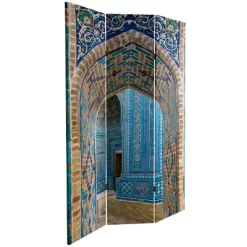 6" Double Sided Heavenly Archways Canvas Room Divider Blue/Beige - Oriental Furniture -Cozy Living Deals Store GUEST 6f8390b3 5fd8 461d ac0a 9274bc0cd436