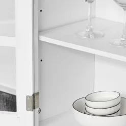 HOMCOM 67" Modern Buffet With Hutch, Louvered Kitchen Pantry Microwave Cabinet With Framed Glass Doors And 2 Drawers, White 10 HOMCOM 67" Modern Buffet With Hutch, Louvered Kitchen Pantry Microwave Cabinet With Framed Glass Doors And 2 Drawers, White -Cozy Living Deals Store GUEST 6fae27a7 4f05 4e3d 95eb 280c41cc4b3f