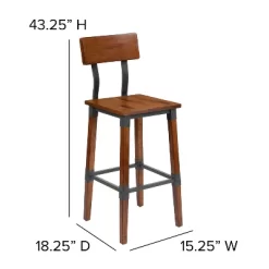 Emma And Oliver 4 Pack Commercial Grade Rustic Walnut Industrial Style Wood Dining Barstool 17 Emma And Oliver 4 Pack Commercial Grade Rustic Walnut Industrial Style Wood Dining Barstool -Cozy Living Deals Store GUEST 6fe9ac4d 0d6f 4e0f a147 57050ac54792