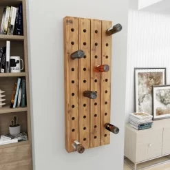 Rustic Wood Wall Wine Rack Brown - Olivia & May 25 Rustic Wood Wall Wine Rack Brown - Olivia & May -Cozy Living Deals Store GUEST 703168b9 d4f9 49be b86f 5ebe310531ac