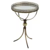 Metal And Glass Round Pedestal Table Gold - Olivia & May
