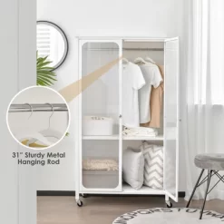 Costway Storage Wardrobe Cabinet Mobile Armoire Closet With Hanging Rod & Adjustable Shelf 12 Costway Storage Wardrobe Cabinet Mobile Armoire Closet With Hanging Rod & Adjustable Shelf -Cozy Living Deals Store GUEST 70cd814a 8f2f 4a42 b031 adf307943578