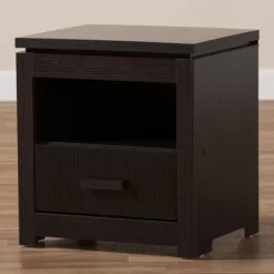 Bienna Modern And Contemporary Finished 1 Drawer Nightstand Dark Brown - Baxton Studio -Cozy Living Deals Store GUEST 70d080f9 3985 4fa3 8b98 49887f5a61b6