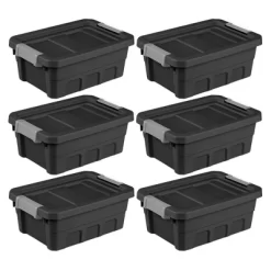 Sterilite 4 Gallon Stackable Rugged Industrial Storage Tote Containers With Latching Clip Lids For Garage, Attic, Or Worksite Storage, Black 10 Sterilite 4 Gallon Stackable Rugged Industrial Storage Tote Containers With Latching Clip Lids For Garage, Attic, Or Worksite Storage, Black -Cozy Living Deals Store GUEST 70ffca95 294a 4e38 ab93 62bc29ef0e2c