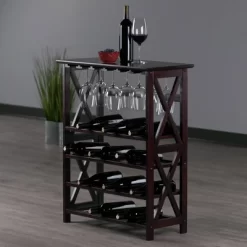 Rio 24 Bottles Wine Rack Wood/Espresso - Winsome -Cozy Living Deals Store GUEST 7150e0fc 4d21 4567 bfb4 1efd45907d0c