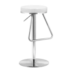 22" Nostalgic Plush Adjustable Barstool White - ZM Home