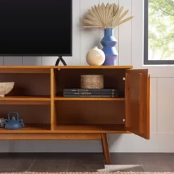 Solid Wood Mid-Century Modern TV Stand For TVs Up To 80" - Saracina Home -Cozy Living Deals Store GUEST 718deacd a6aa 48d3 a2de dc60399694ef