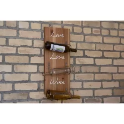 Three Bottle "Live Love Wine" Wood Wall Mount Wine Rack - Foreside Home & Garden -Cozy Living Deals Store GUEST 723d6c7d 4147 44f5 b211 33ebe243a6db