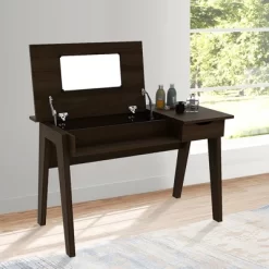 Costway Vanity Table With Flip Mirror Writing Computer Desk Storage Drawer Walnut -Cozy Living Deals Store GUEST 731d70ae 9bbb 47b3 9f91 6b059032ec9a
