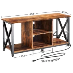 Fabato Wood TV Stand And Entertainment Center With Socket Plug-In Station, Height Adjustable Shelf, And Wire Threading Holes 9 Fabato Wood TV Stand And Entertainment Center With Socket Plug-In Station, Height Adjustable Shelf, And Wire Threading Holes -Cozy Living Deals Store GUEST 732505ca eea1 4b7f 8d5d fe9d0575294e