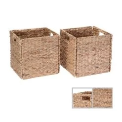 Set Of 2 Handmade Wicker Storage Cubes - 12-Inch Square Foldable Baskets With Handles - Made Of Hand-Twisted Water Hyacinth By Villacera (Natural) 9 Set Of 2 Handmade Wicker Storage Cubes - 12-Inch Square Foldable Baskets With Handles - Made Of Hand-Twisted Water Hyacinth By Villacera (Natural) -Cozy Living Deals Store GUEST 7325af43 ea92 4285 9334 c9eccd513c4d