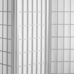 6 Ft. Tall Window Pane Shoji Screen - White (6 Panels)