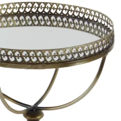 Metal And Glass Round Pedestal Table Gold - Olivia & May -Cozy Living Deals Store GUEST 73a2d238 ce26 48b5 8dc3 93e4aa707afb