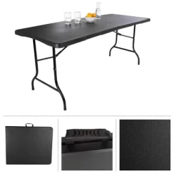 Folding Table Set - Set Of 2 Lightweight Portable Tables - 6-Foot-Long Plastic Tabletops For Camping, Parties, And Dining By Everyday Home (Black) 17 Folding Table Set - Set Of 2 Lightweight Portable Tables - 6-Foot-Long Plastic Tabletops For Camping, Parties, And Dining By Everyday Home (Black) -Cozy Living Deals Store GUEST 73f56a8b 58b4 4922 a264 cb646fcb0da4